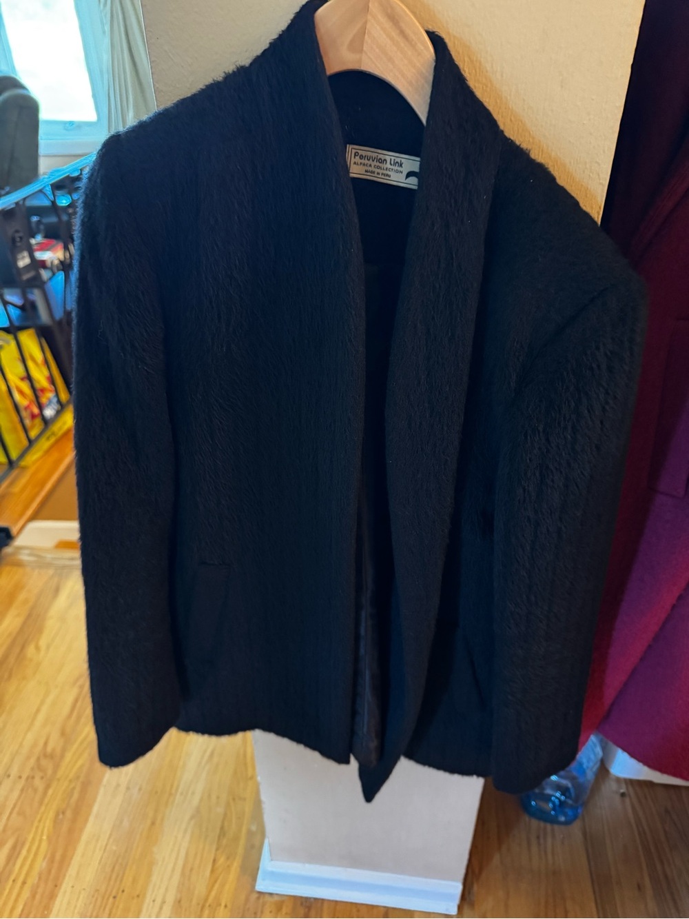 Peruvian Link Women's Black Open-Front Coat
